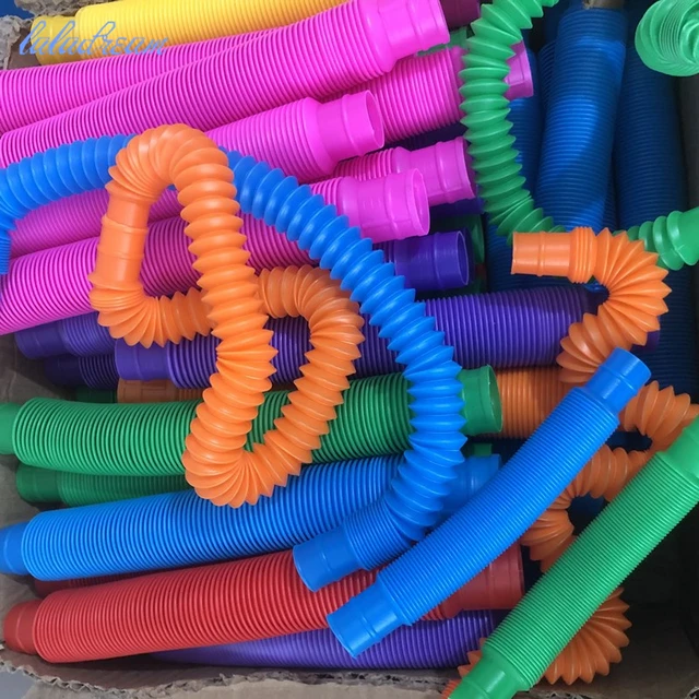 Kids Colorful Plastic Stretch Pipe Fidgeting Squeeze Squeezable Toys Decompression Anti-stress Sensory Toy 5