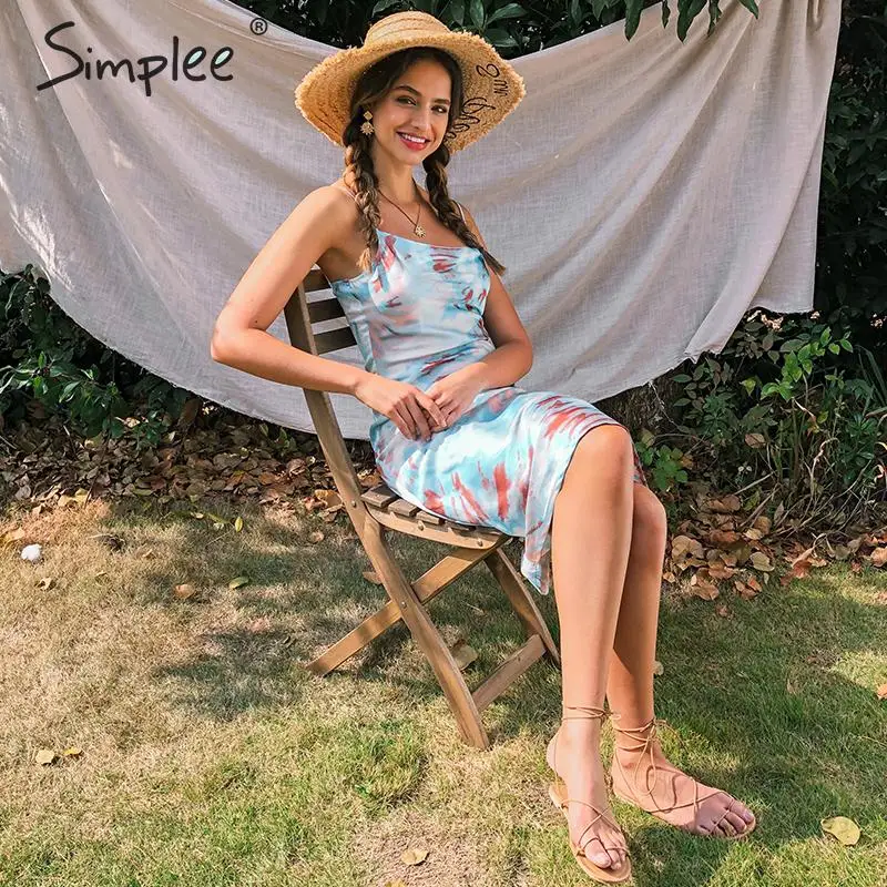 Женское платье без рукавов с цветочным принтом весеннее пляжное облегающее