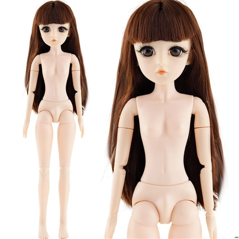 42 см для куклы Bjd 24 шаровая шарнирная кукла DIY обнаженное тело кудрявые прямые волосы подарок для девочки с 3D глазами голова куклы игрушки для девочек - Цвет: Type 1