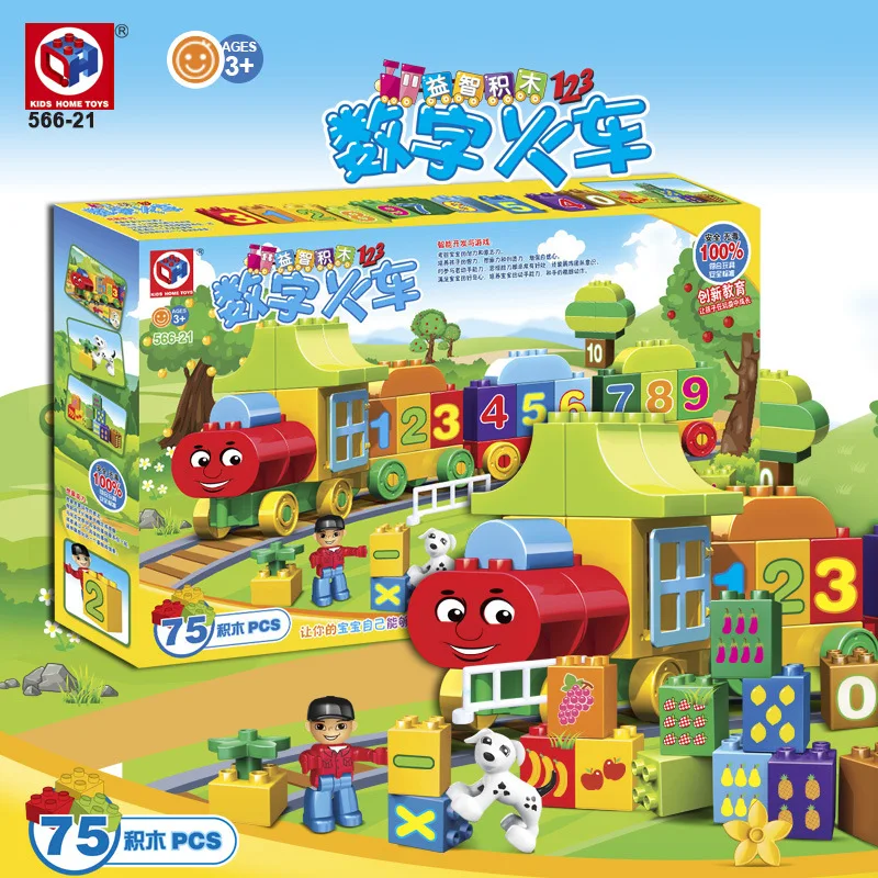 

Set Sail Large Particles Building Blocks Toy with Numbers Lettered Train Building Blocks CHILDREN'S Toy Educational Toy