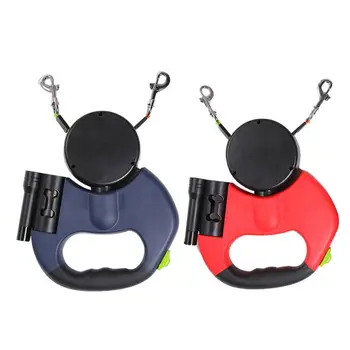 

Double Head Dog Leash Automatic Retractable Puppy Traction Rope with LED Light Q9QA