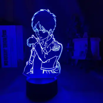 

3D Acrylic Table Lamp Anime Attack on Titan Theme Hot Christmas Gift for Kid Children Captain Levi Ackerman Figure Night Light