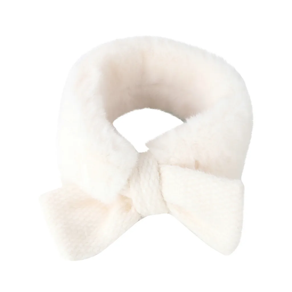 Детский зимний однотонный плюшевый шарф, модное сочетание, шарф, шапка, наушники, детское Рождественское украшение для волос# E25