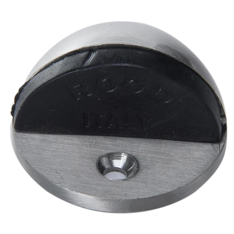 

New 1PCS 43mm Dia Casting Floor-Mounted Door Stops APS Zinc Alloy Satin Chrome Half Moon Door Stopper Wood Door Holder