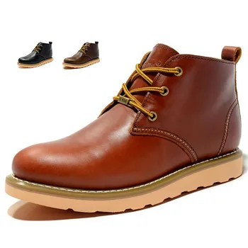 

New Men Fashion Genuine Leather Boots Leisure Martin Boots England Retro Shoes