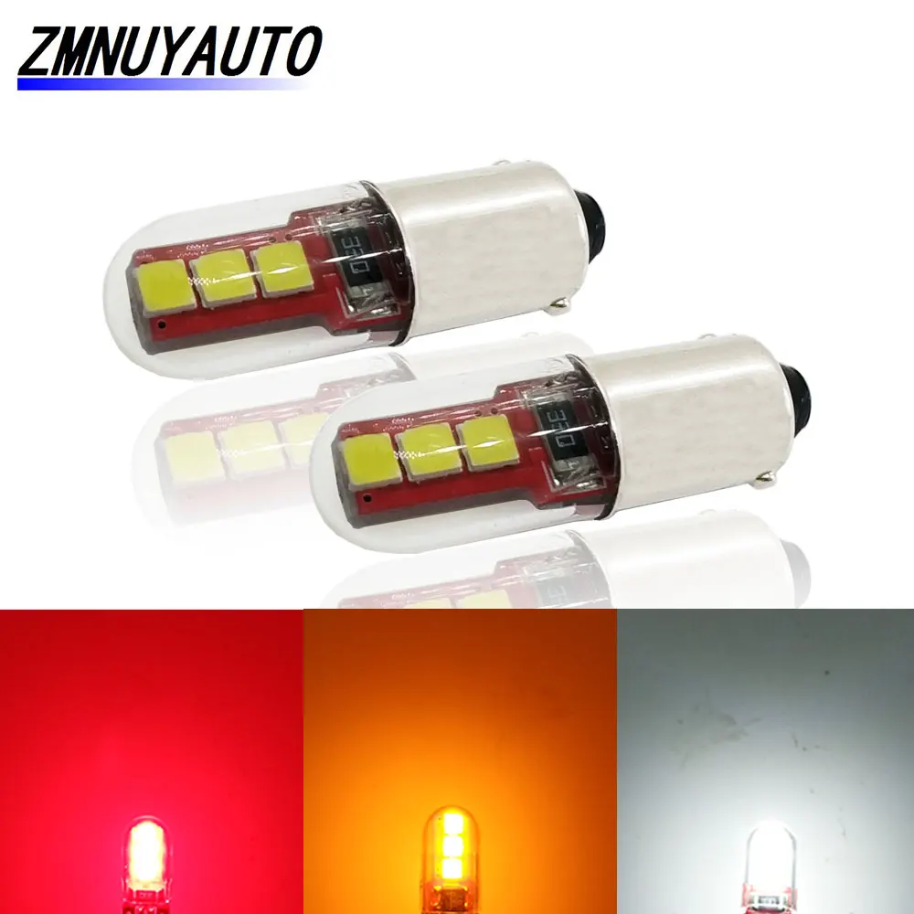 

2PCS BA9S LED T4W H6W Led Bulb 6SMD 3535 Car Interior Light Auto Dome Lamp Reading Door License Plate Light 12V White Red Yellow