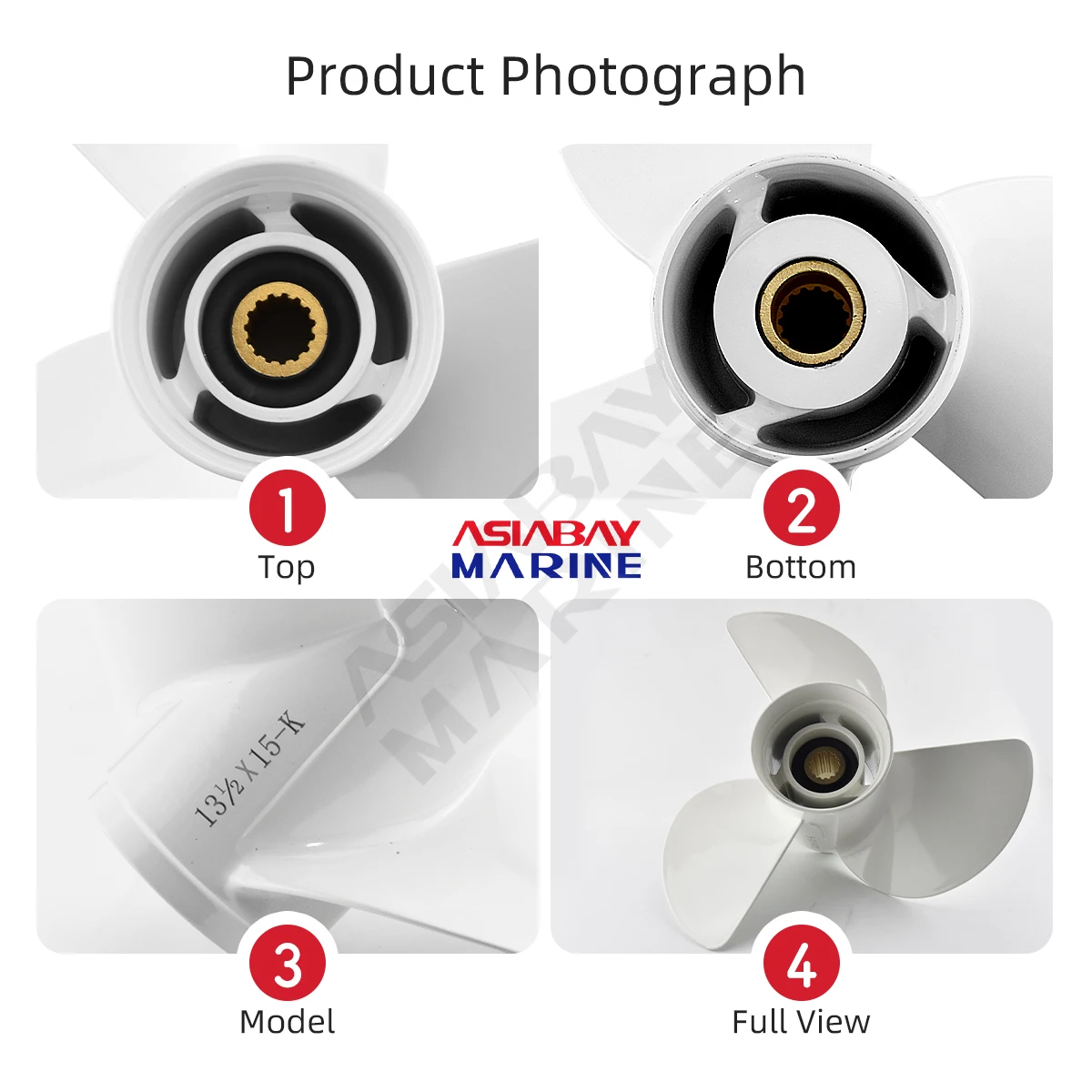 Elica Fuoribordo Yamaha 13 1/2x14 - Alluminio, 15 Denti, Per Motori 50-130HP