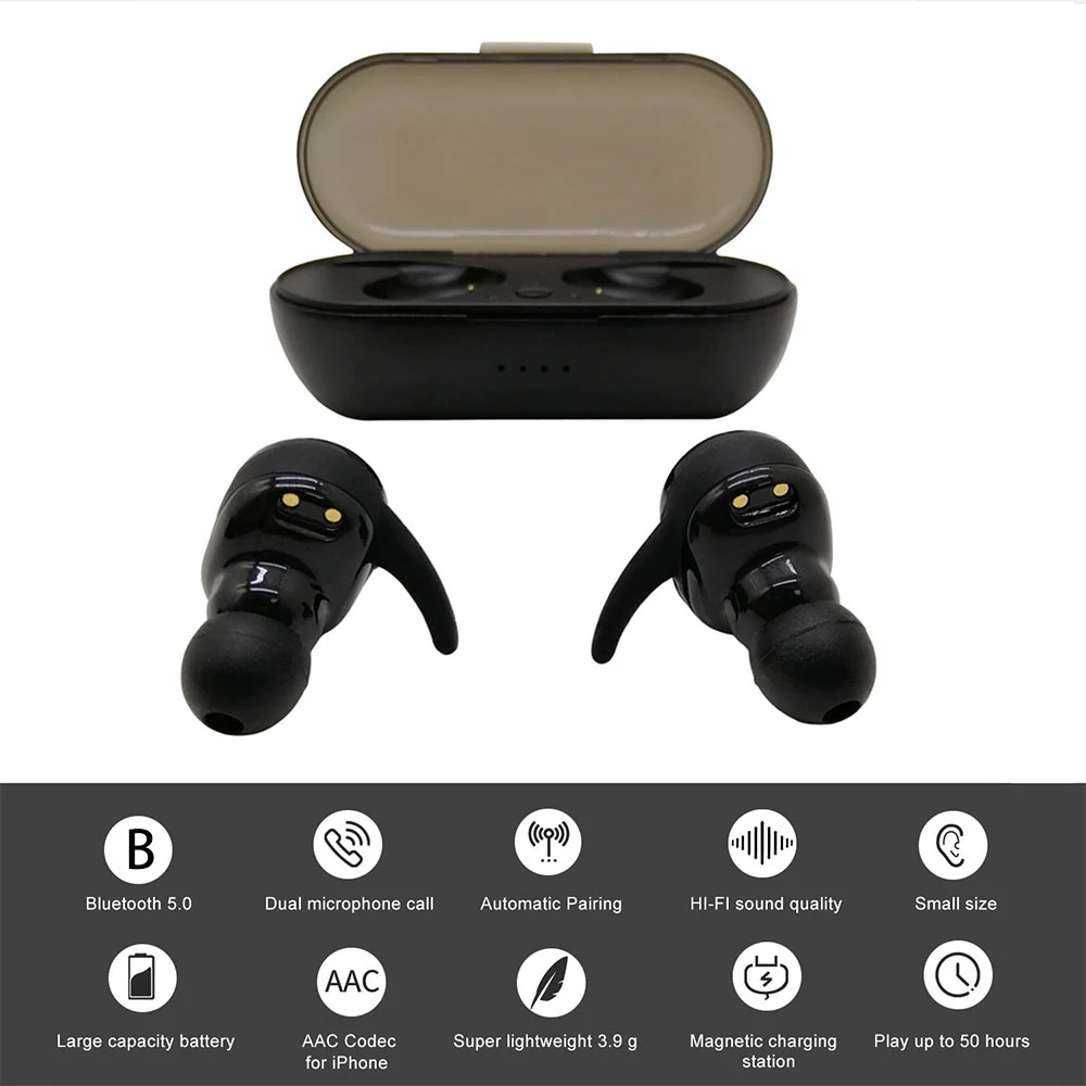 TWS Bluetooth 5 0 Earphone Stereo Wireless Earbus HIFI Sound Sport Earphones Handsfree Gaming Headset with Mic for Phone ANDROID