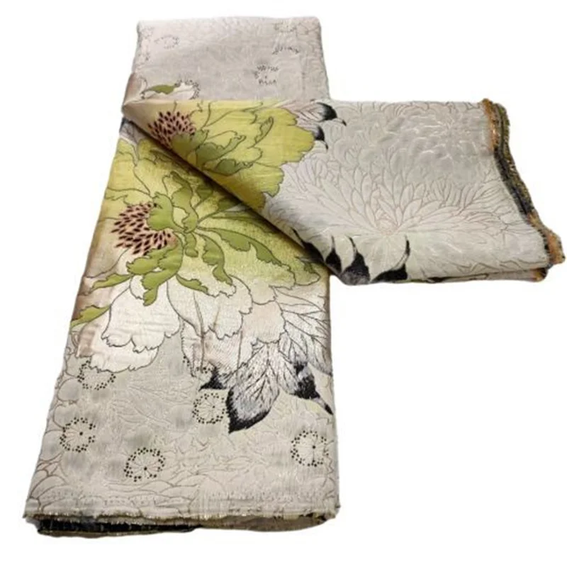 

Multicolor Brocade Lace Fabric, Nigerian Lace Fabric 2021 Maple Leaf Brocade Jacquard Lace, African Embroidery Fabric Clothes