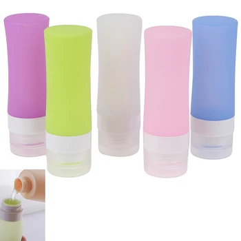 

60ml Candy Color Portable Silicone Refillable Bottle Gel Empty Shampoo Bottle With Sucker For Traveler Wholesale