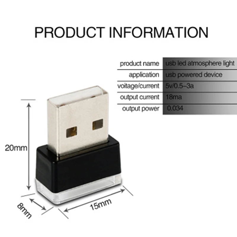 1 шт. мини-светодиод машины светильник лампа авто Интерьер USB атмосферный свет Plug And Play Декор лампа аварийный светильник ing Pc автомобильные аксессуары