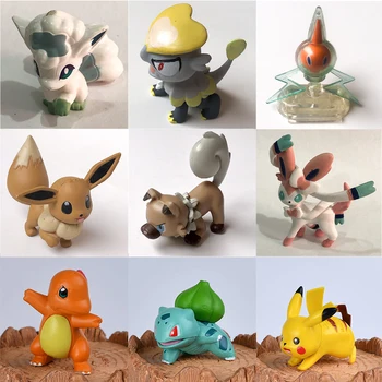 

Takara Tomy Pokemon Doll Collections Pikachu Eevee Bulbasaur Charmander Squirtle Action Figure Toys for Children Christmas Gift