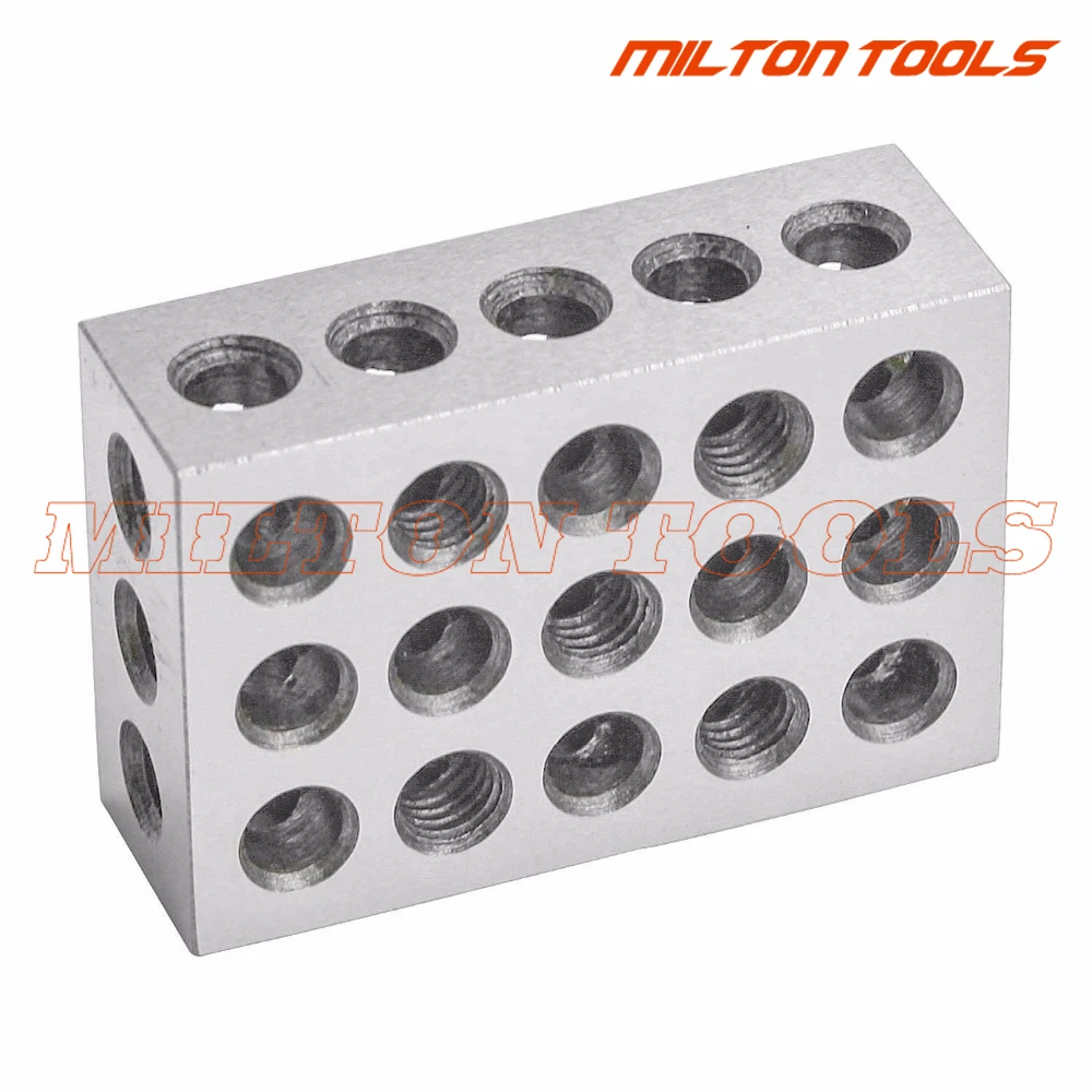 Machinist Milling Tool 2pcs Hardened Steel 1-2-3" Blocks 0.0001" Precision Matched 23 Holes 25-50-75mm block gauge machinist milling tool
