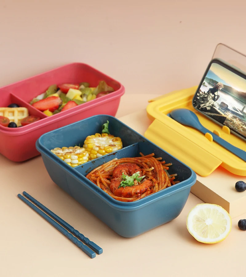 Eco-friendly Lunch Box BPA Free Microwave Safe with Cutlery 1100ml –