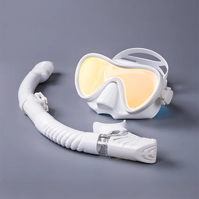 Новинка, профессиональная маска для подводного плавания и трубка, противотуманные очки, очки для дайвинга, плавания, рыбалки, подводного плавания - Цвет: White