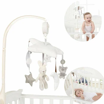 

Cute Six plush pendants Baby Rattles Toys Plush Toys Soft Animal Musical Rattle Stroller Toys for Baby Mobile Newborn Bed Cart