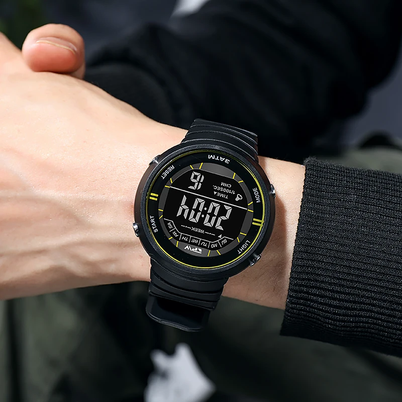 Shock Resistant Digital Watches Outdoor Sport  3ATM Waterproof Alarm Clock Canlender Black Light Tough Structure 6