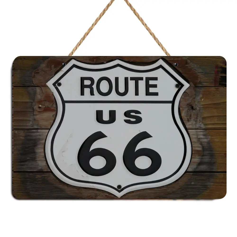 Горячая Route 66 номерная пластина, бар Настенная Наклейка с деревьями знак винтажная деревянная вывеска панель для оформления дома покраска плавок плакат