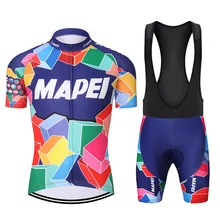 Ciclismo maillot conjunto cubo azul camisa da bicicleta mtb shorts equipe roupas de bicicleta cyc jérsei jumper masculino quadrados coloridos