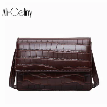 

Bag for women 2020 version texture versatile crocodile pattern small square bag fashion simple single Shoulder Messenger Bag