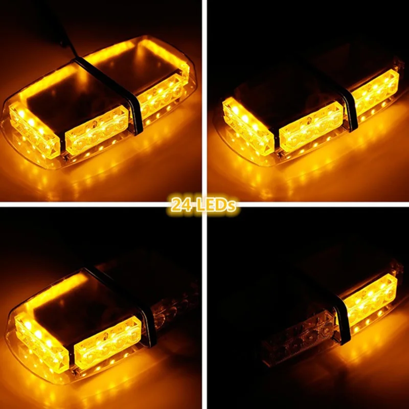 12 ''/24/36/72/240LED крыши мерцающий светильник бар аварийный Маяк Предупреждение лампы-вспышки Янтарный