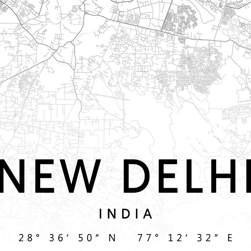 Black-White-New-Delhi-India-City-Map-Art-Poster-Modern-Wall-Art-Canvas-Painting-Nordic-Decorative (1)