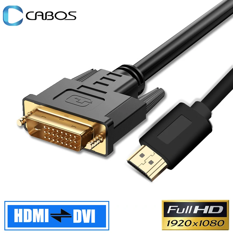 Cabos HDMI-совместимый к DVI Кабель-адаптер 1080P HD D 24 + 1 видео для ТВ приставки DVD