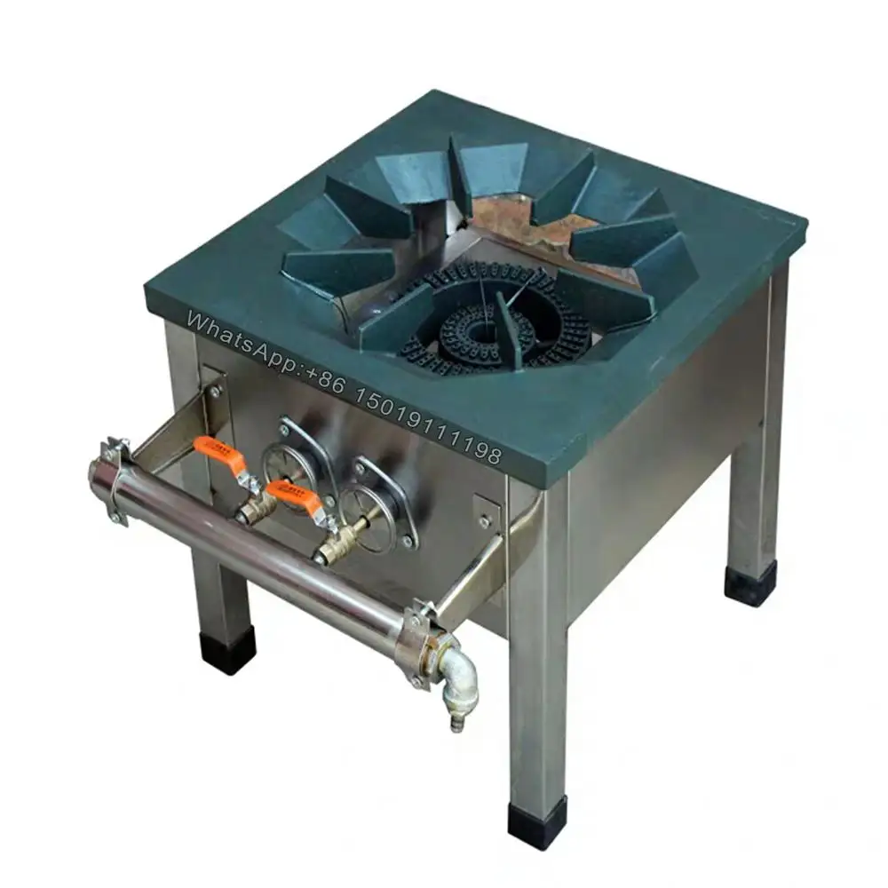 Bruciatore A Gas Liquefatto A Tre Maglie A Doppio Occhio A Doppio Piede In Acciaio Inossidabile, Stufa A Gas A Basso Piede Stufa A Gas Stufa Corta