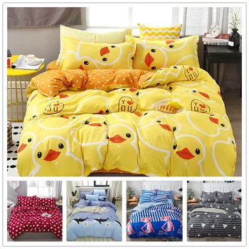 

Hot sale bedding set king Twin Queen Size with colourful cartoon Duvet Cover Set with pillowcase for kids of Bed Cover Suit