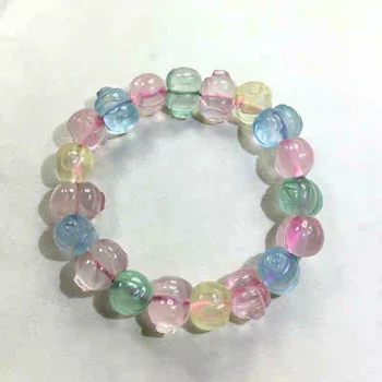 

Dropshipping Color Stone Natural Crystal Bracelets Carved Pig Beads Bracelets for Women Girl Crystal Transport Bracelet Jewelry