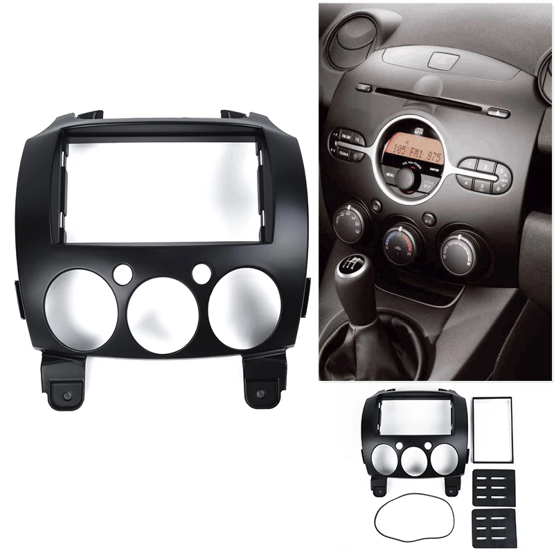 

Car Stereo Fascia Dashs Panels 2Din Frame Trim Kit Fit For Mazda 2/ Demio 07-14