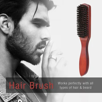 

Hair Brush with Dense Bristles Wood Handle Men's Beard Brushes Shaving Brush Facial Hair Comb Brush Male Face Message Tool