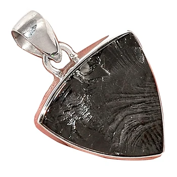

Genuine Shungite Pendant 925 Sterling Silver, Women Hand Made Fine Jewelry Gift
