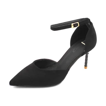 

2020 Fashion Sexy Classic High Heels 6cm Women's Sandals Summer Shoes Ladies Strappy Pumps Heels Woman Ankle Strap single Shoes