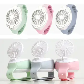 

Creative Mini Watch Cooling Fan USB charging Mute Portable Watch Shaped Handheld 3 speed Foldable Mini Fan Children Student Gift