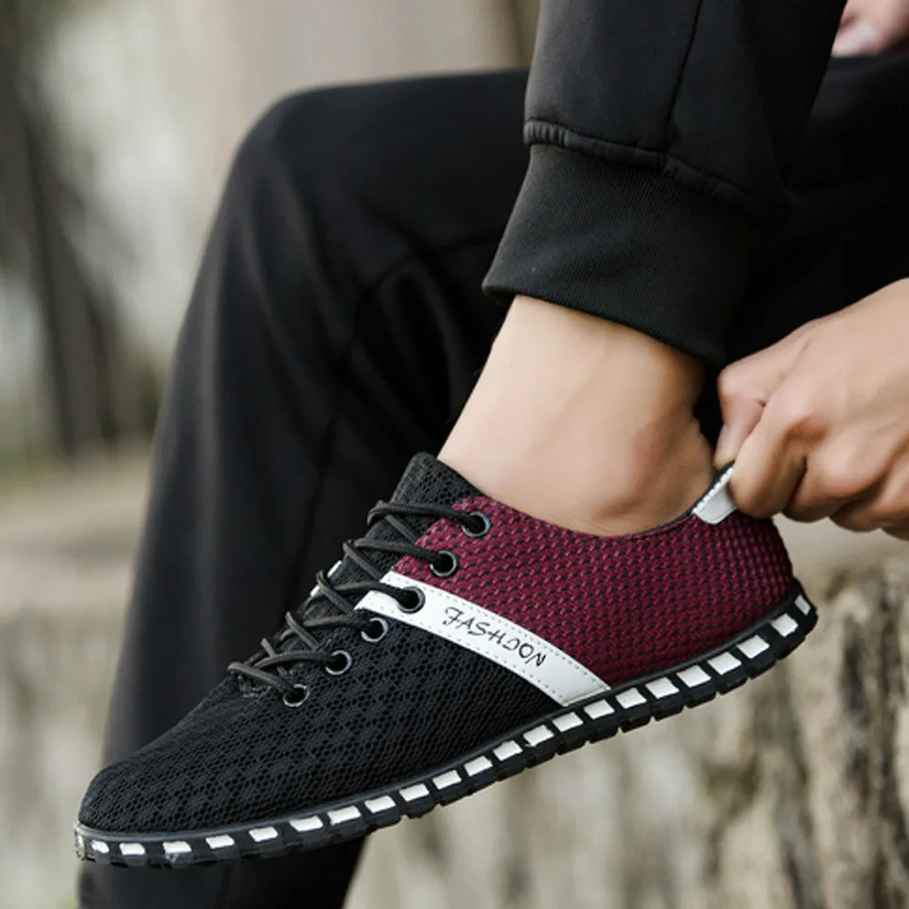 Новые стильные модные мужские повседневные удобные дышащие кроссовки на плоской подошве легкая обувь