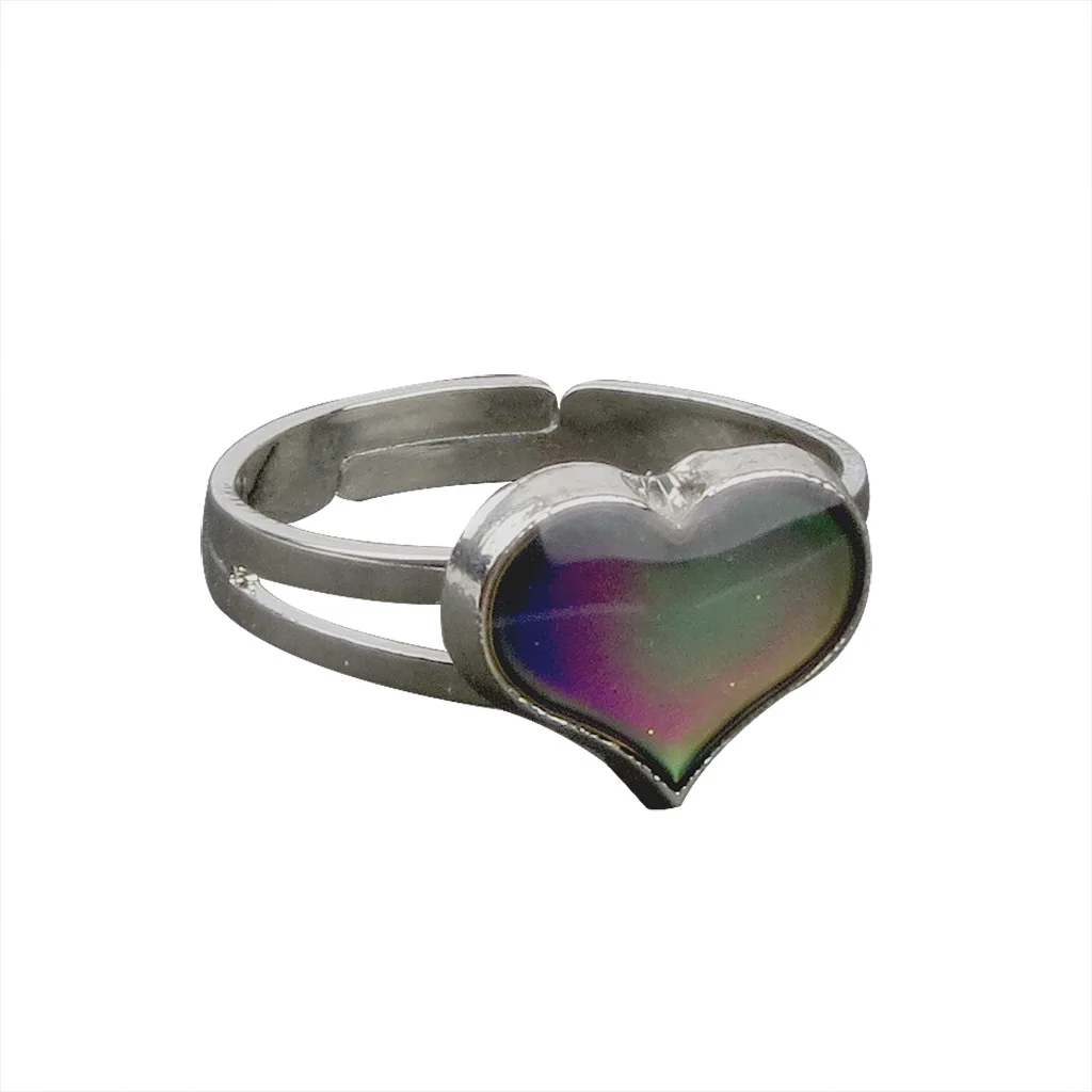 JUCHAO Women Fashion Sweet Little Peach Heart Feeling Warm Mood Color Changing Ring Opening Adjustable Magic Strange Jewelry for opening ring adjustable rings color change ring finger ring