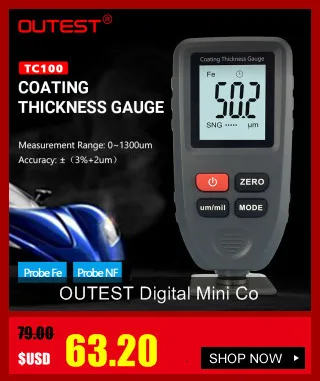OUTEST Digital Mini Coating Thickness Gauge Car Paint Thickness Meter Paint Thickness tester Thickness Gauge 0~1300um