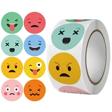 

50-500 Pieces of Smiley Stickers for Kids Reward Sticker Classroom Teacher Cute Face Decoration Yellow Smile Stationery Sticker