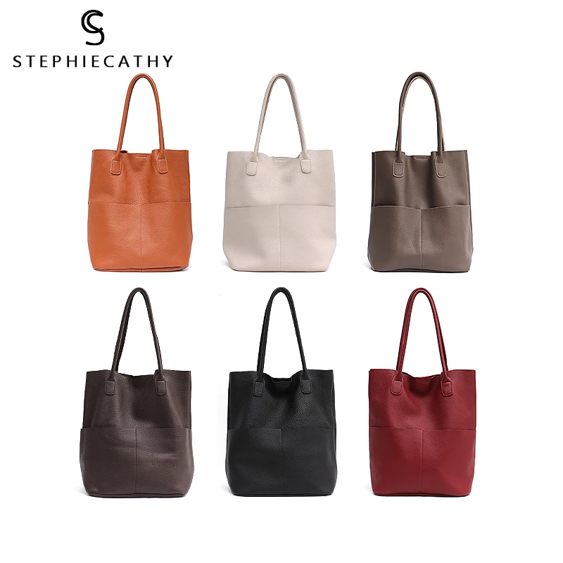  SC Brand Women Genuine Leather Shoulder Bags Causal Vintage Soft Cowhide Skin Handbag Shopping Buck - 32866953521