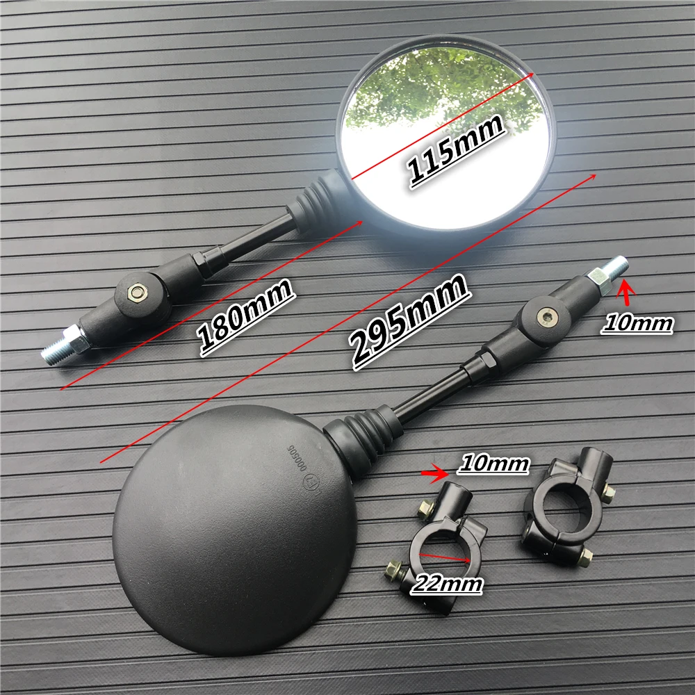 motorcycle mirror Motorcycle Universal 10mm Side Mirror Rearview Mirror Anti-fall Folding Round