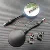 Motorcycle Black Universal 10mm Side Mirror Rearview Mirror Anti-fall Folding Round Mirror 3
