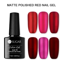 Ur Sugar 7,5 мл матовый красный винный гель для ногтей Титан красный гель лак для ногтей металлический цвет замачиваемый УФ-гель лак Серебряная основа