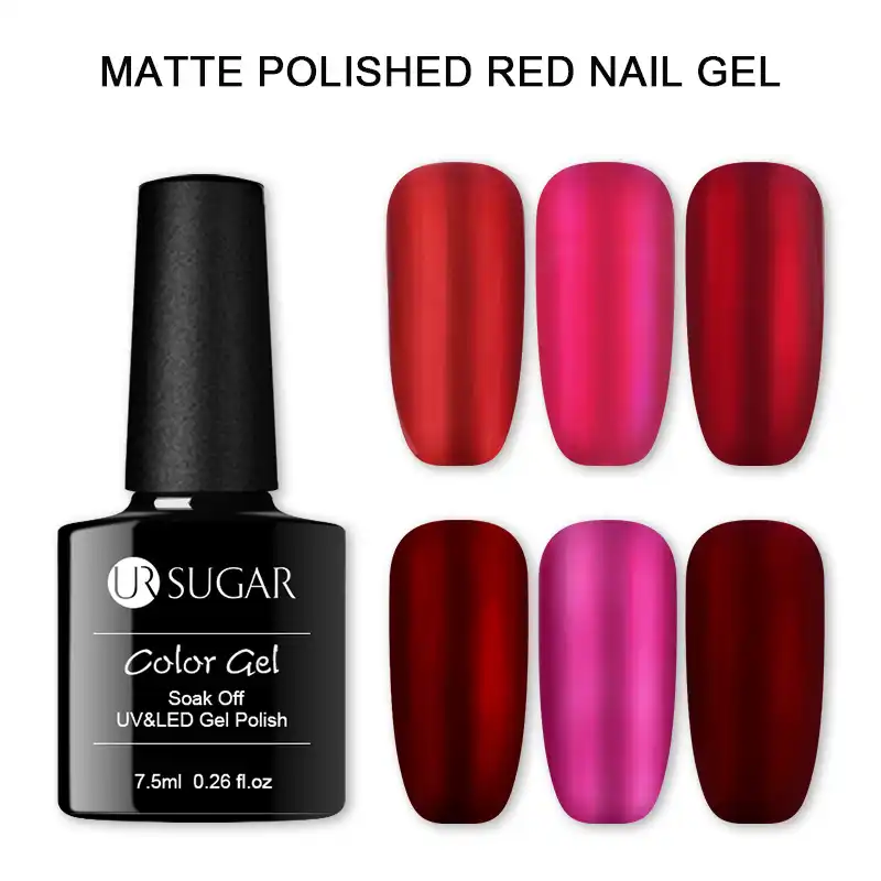 Ur Zucker 7 5 Ml Matte Rot Wein Nagel Gel Titan Nagellack Metall Farbe Tranken Weg Vom Uv Lack Silber Basis Benotigt Nail Aliexpress 
