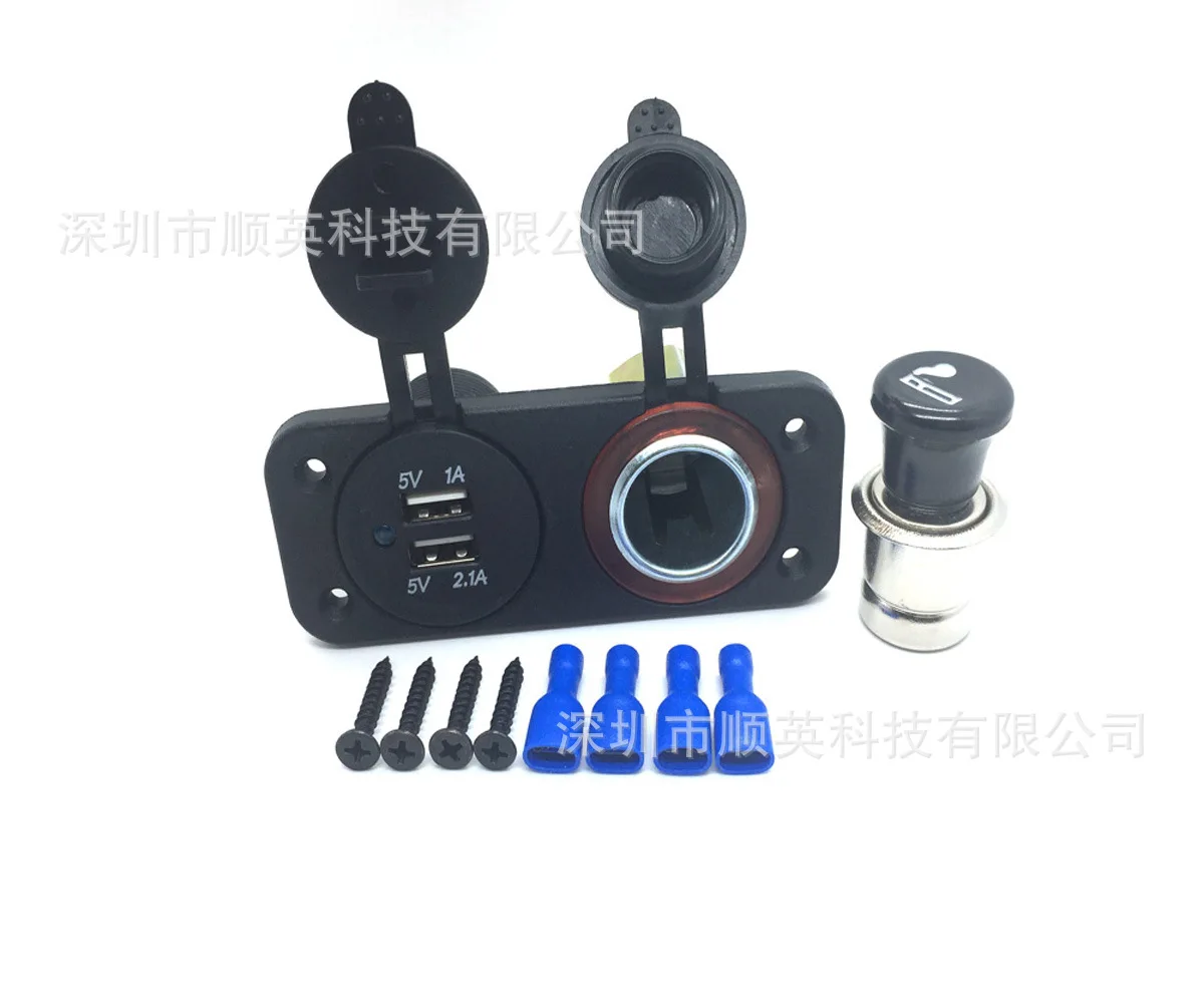 

Car Change Installation USB Car Charger Smoking Cigarette Lighter USB Multi-Purpose Combination 12v-24v Universal Mounting