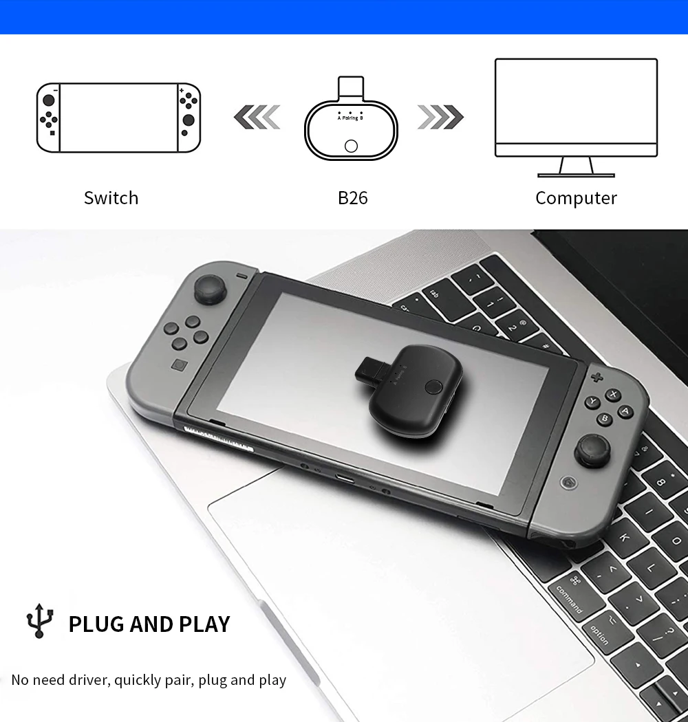 Mini type C/usb type-C Bluetooth 5,0 передатчик Aptx с низкой задержкой Двухканальный беспроводной аудио адаптер для nintendo Switch PS4 PC