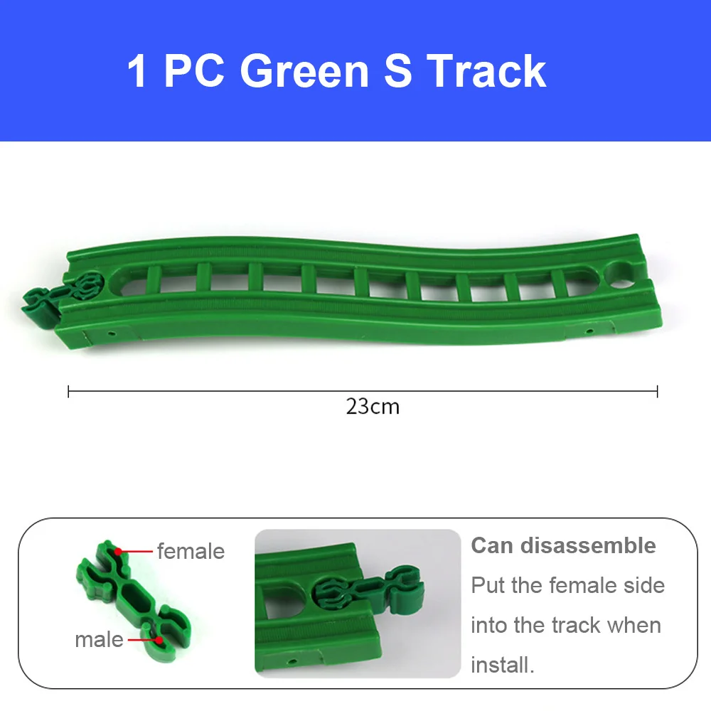 1pc green s Деревянные железнодорожные дорожки, аксессуары из бука, железнодорожные части, совместимые с Thomas Biro, все бренды, игрушки для поездов, гоночные дорожки - Цвет: 1pc green s
