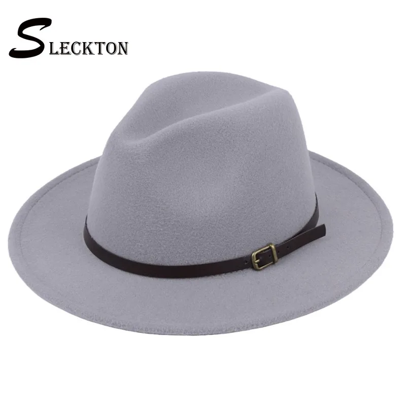 

SLECKTON Fashion Fedoras Hats for Women Casual Girl Panama Jazz Cap Ladies Woolen Top Hat Men Bowler Hats Unisex Gorras S1054