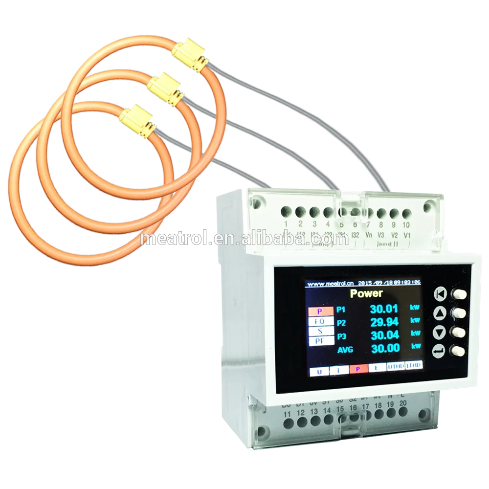 0.5% Rogowski three phase power quality analyzer