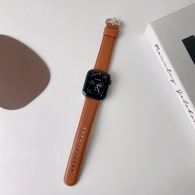 Sport Leather Band for Apple Watch Strap 41/45mm 38mm 42mm SE7 6 5 for iwatch 40mm 44mm 4 3 2 1 Smooth surface Belt